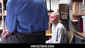 Arie Faye's ebony pussy teases the LP officer's cock