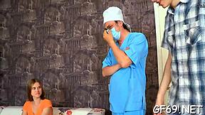 hot babe contrasts mind-blowing sex with two horny guys in amateur blowjob session