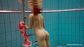 Hot Deniska Strips Naked Underwater in Sexy Teen Pool Scene