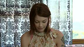 Busty milf licks the horny young teen's pussy while they kiss.