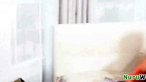 Two Naughty Sluts Share Dick in Hardcore Nuru Massage Threesome!