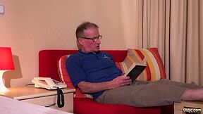 Stunning teen bangs 74-year-old man in hotel for intense climax!