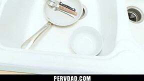 Young Brunette Dresses Sexy for Stepdad's Monster Cock Encounter