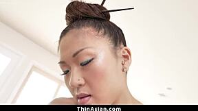 ever seen an asian babe ride wild on a massage table?