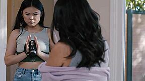 tiny asian teen explores bdsm with bestie and bf