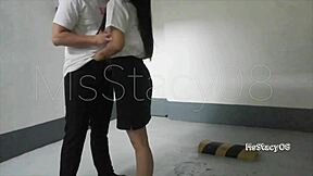 Skinny teen banged in parking lot