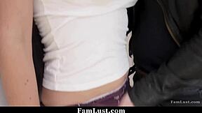 Hey, wanna see me suck my biker boyfriend's cock under the table with stepmom nearby?