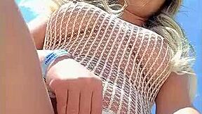 i love wearing this transparent dress with no underwear in public, feeling so sexy and slutty outdoors.