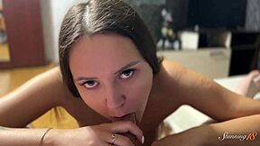 Teen Slut Anna Angel Masters Huge Meat with Sexy Lingerie Skills