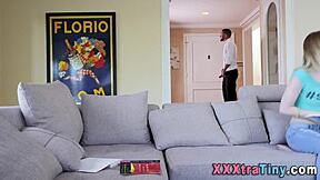 small teen gobbles huge bbc down 😲