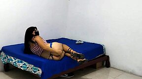 Pretty Canadian student offered sex toys by salesman masturbates in lingerie. Huge ass shaking