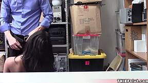 Beautiful Brunette Teen Caught Stealing In Shopping Mall By Burglar