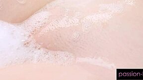 skinny slut cecelia taylor teases with sudsy big cock