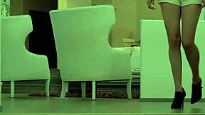 Aspen Ora, horny and alone, gets bent over for doggystyle fucking on couch with blowjob and creampie