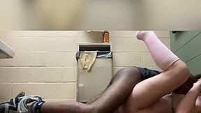 I'm getting slutted out in the public bathroom with rough doggystyle and gagging.