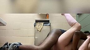 I'm getting slutted out in the public bathroom with rough doggystyle and gagging.