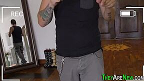 Teen fucks in first porno