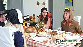 Thanksgiving Squirting Orgy with Taboo Family Members