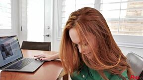 this cute stepmom is seducing her young 18+ stepson with sultry looks and beautiful oral blowjob