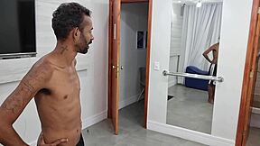 Backstage with naughty Yasmin Ribeiro giving up her tight ass and taking cum in mouth.