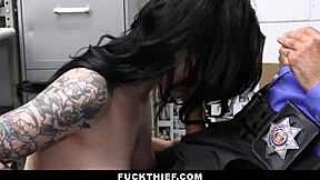 security guard can't resist stevie moon's body in garage punishment