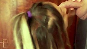 Petite Blonde Slut Candie Cross Polishes Cocks