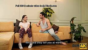 Rim4k action with Russian teen in stockings, licking ass to fit in perfectly