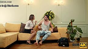 Rim4k action with Russian teen in stockings, licking ass to fit in perfectly