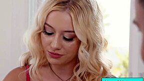 busty blonde petite masseuse covers herself in nuru gel and rubs tiny body on client