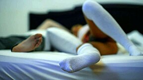 Shy colegiala bangs brother's friend in motel during family dinner