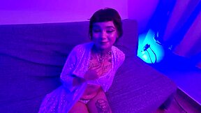 Cute alt teen fucks lucky guy and gets facial cum