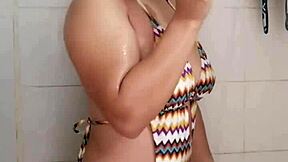 this latina girl couldn't find a partner, so she satisfies her desires alone.