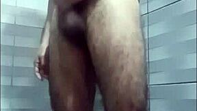 Young Amateur Strokes Big Cock in Shower. Waiting for Neighbor's Creampie.