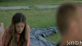 Legal age teen stuffs throat with cock in wild amateur scene