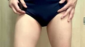 Girls in tennis costumes tease their asses playfully