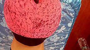 pretty neighbor exercises in common area