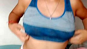 selene gets naked for voyeur neighbor at home