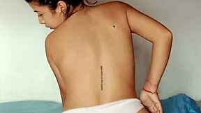 selene gets naked for voyeur neighbor at home