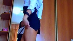 beautiful cute teen cam girl performs solo in skirt on webcam