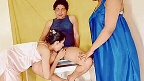 Hot Threesome Amazes Two Teens