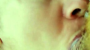 Helping maid’s daughter enjoy a morning milk lick!