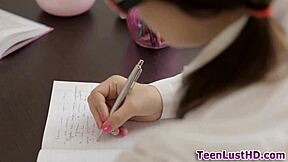 wow, teen babe gets tits fucked and face covered in cum from monster cock 😍