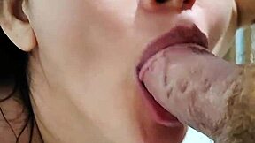 Helping maid’s daughter enjoy a morning milk lick!