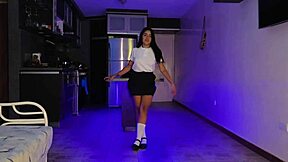 Petite student feels intense pleasure with teacher