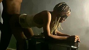 Slow sensual sex with pretty petite ebony babe