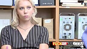 Naughty Blonde Craves Muscled Investigator's Breeding