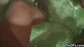 Masturbating and sucking cock in steamy bathtub 😍