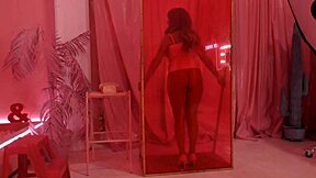 blonde amateur barbie performs teasing striptease with beautiful flashing