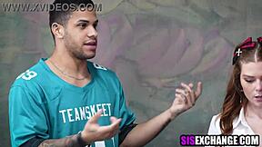 horny students swapping stepsisters for a wild group session