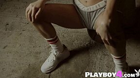 stunning blonde teen amelia strips and shows off her curvy body